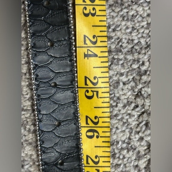 Womens belt 24-26 black rockabilly bling studs  rhinestones western cowgirl 3490 - Picture 8 of 15